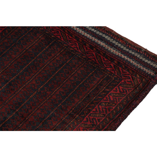 Rug & Kilim’s Baluch Tribal Rug With Deep Red and Blue Geometric Patterns For Sale In New York - Image 6 of 8