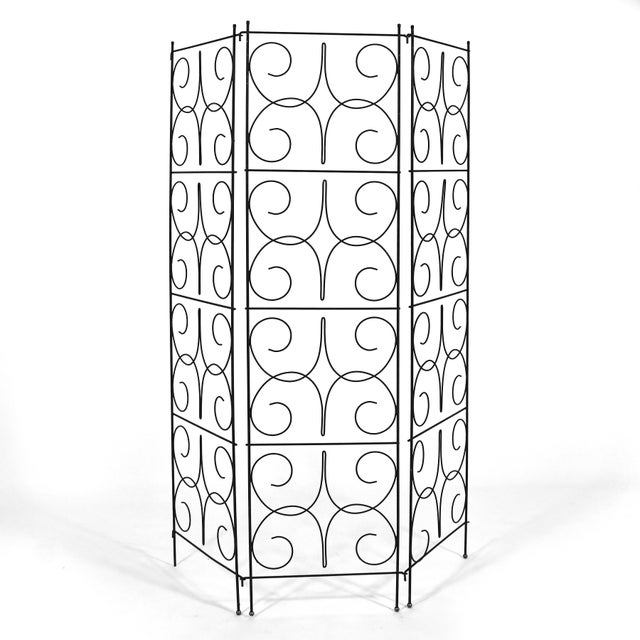 Mid 20th Century Wire Three-Panel Folding Screen For Sale In Chicago - Image 6 of 6