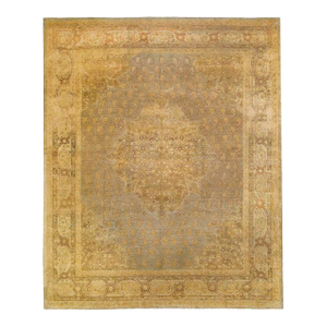Slate Gold Antique Indian Agra Room Size Rug