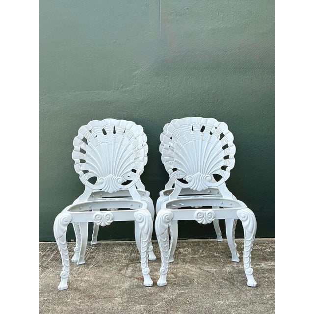 Vintage Regency Cast Aluminum Dining Chairs - Set of 4 For Sale - Image 4 of 12