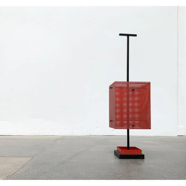 Mid-Century Modern Minimalist Perforated Steel Umbrella Stand, 1960s For Sale - Image 3 of 18