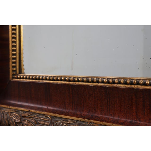 Brown French Classical Mirror with Gilded Details, 1900s For Sale - Image 8 of 11
