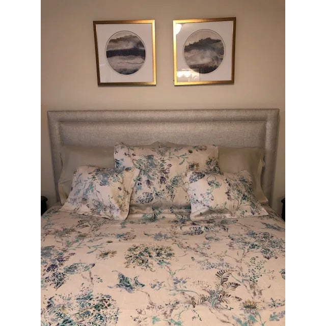 Queen Linen Duvet and Pillow Shams - Set of 5 For Sale - Image 10 of 12