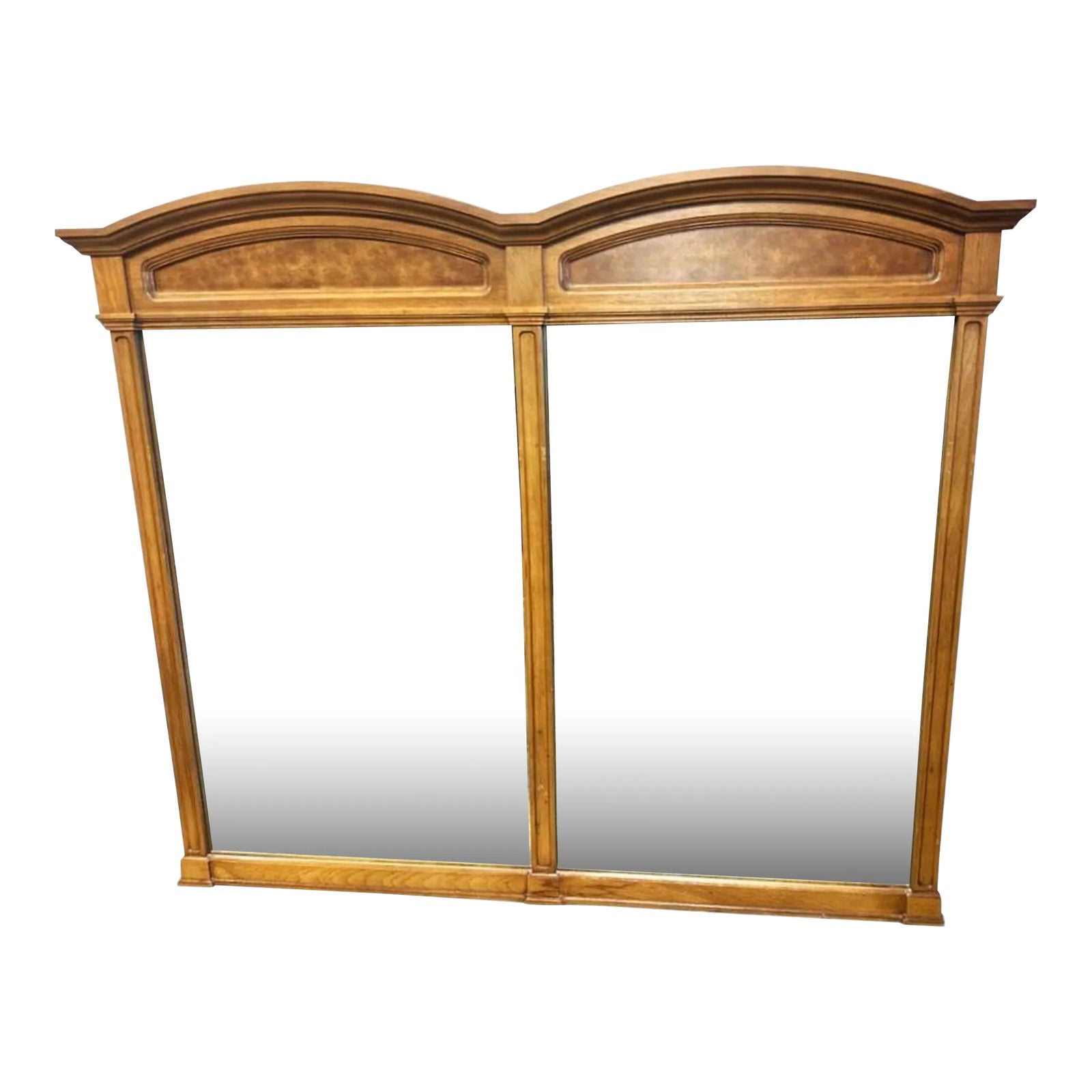 Thomasville Spanish Revival Pecan Wood and Burlwood Large Mirror
