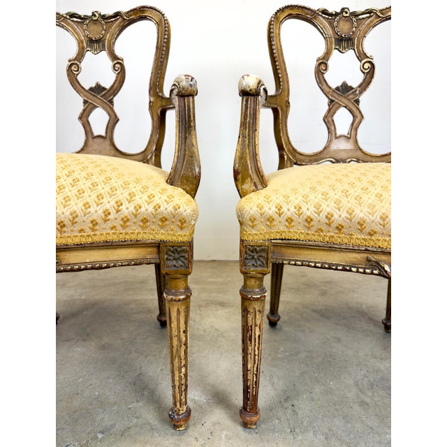 19th Century Louis XVI Directoire Style Painted Armchairs—a Pair For Sale In New York - Image 6 of 12