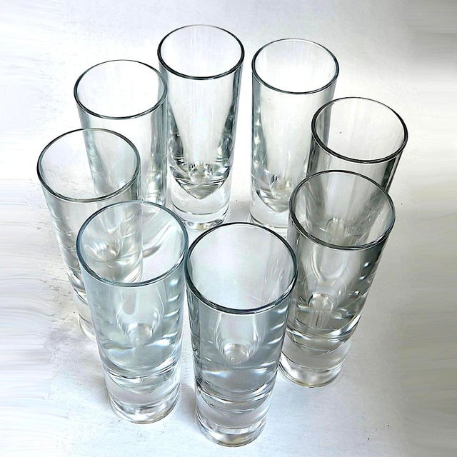 Glass !980s Carlo Moretti Bullet Highball Glasses, Set of 8 For Sale - Image 7 of 14
