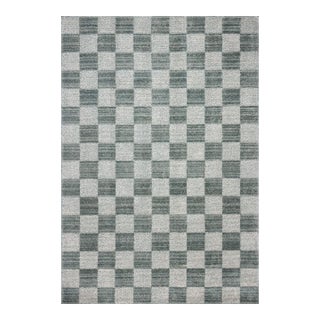 Chris Loves Julia x Loloi Calvin Blue / Ivory 18" x 18" Sample Rug For Sale