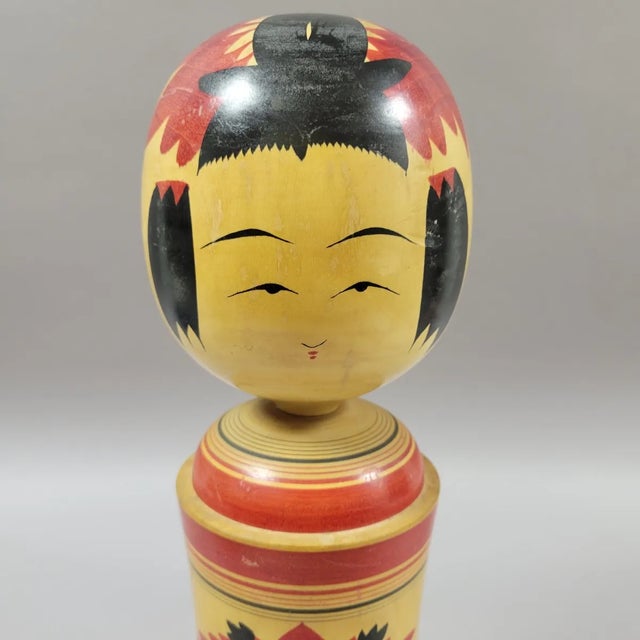 Japanese Large 17” Vintage Japanese Kokeshi Doll by Kanō Hiroshi For Sale - Image 3 of 9
