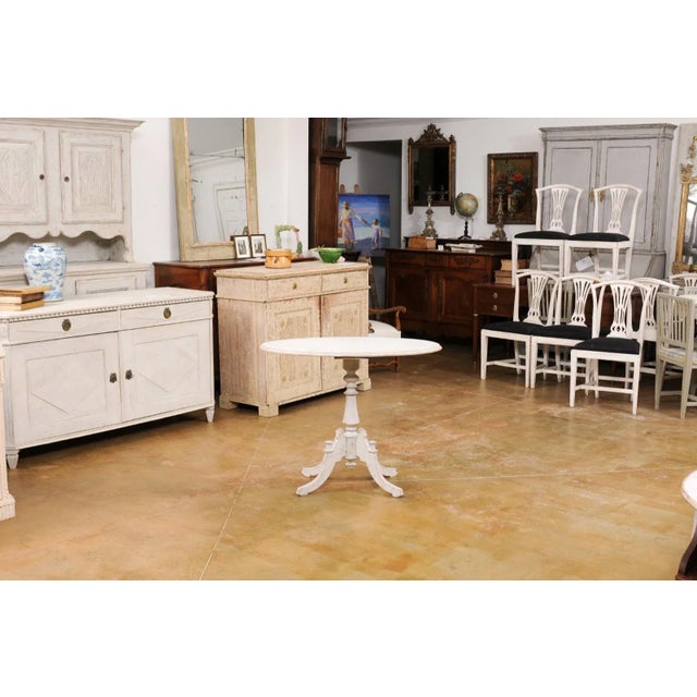 Swedish 1880s Painted Wood Guéridon Table with Oval Top and Pedestal Base For Sale - Image 11 of 13
