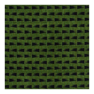 Schumacher X David Kaihoi Tutsi Fabric in Green For Sale