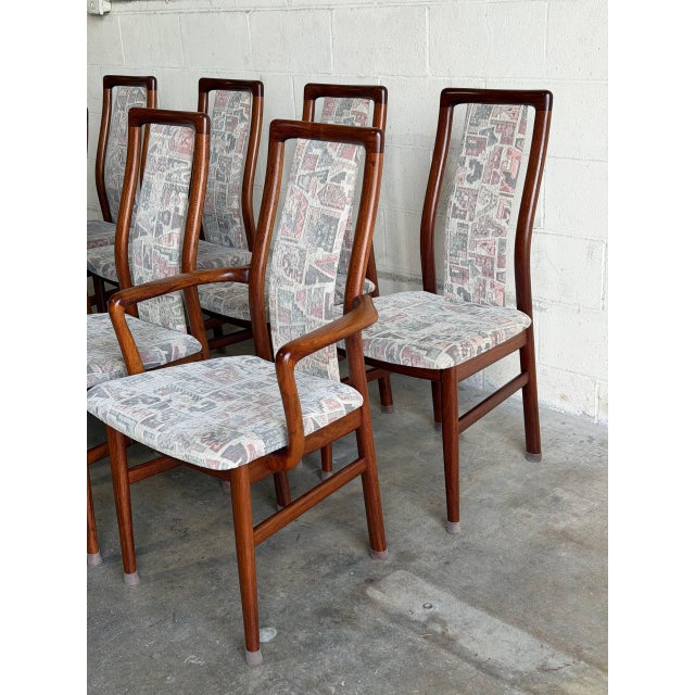 Schou Andersen Rosewood Dining Chairs Set of 8 Wooden Seats Denmark Mid-Century Modern 1960s For Sale In Los Angeles - Image 6 of 10