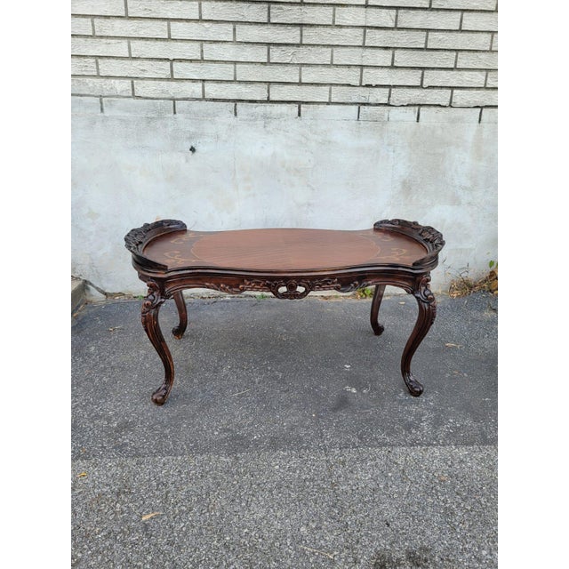 Italian 1930s Italian Beechwood Hand-Carved Coffee Table For Sale - Image 3 of 10