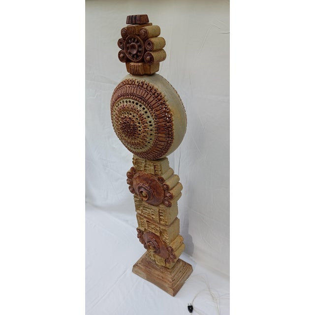 1970s 1970s Bernard Rooke Totem Floor Lamp Base For Sale - Image 5 of 8