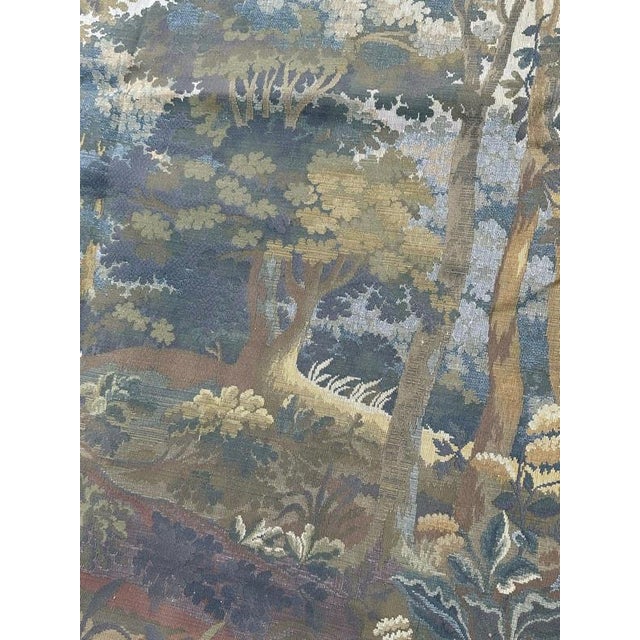 Vintage French Jacquard Tapestry with Verdure Motif in the style of Aubusson, 1960s For Sale - Image 13 of 18