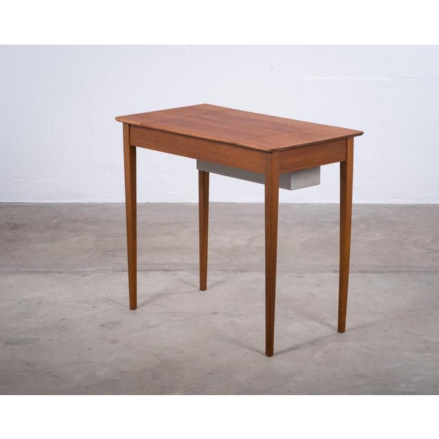 Brown Danish Modern Teak Vanity Table with Mirror, 1960s For Sale - Image 8 of 13