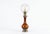 Amber-Brown Glass and Brass Table Lamp with Etched Glass Globe, 1950s For Sale - Image 3 of 18