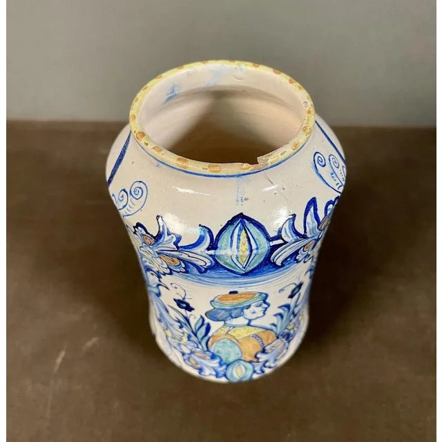 Ceramic Antique Savona Ceramic Albarello, 1700s For Sale - Image 7 of 8