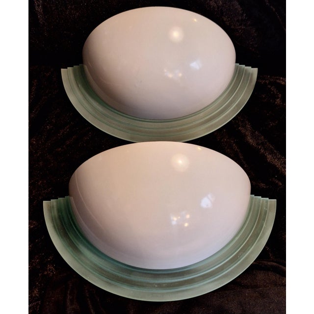 Vintage Glare-Free Wall Lamps with White Lacquered Metal Reflector and Tinted Acrylic Frame, 1990s, Set of 2 For Sale - Image 4 of 7