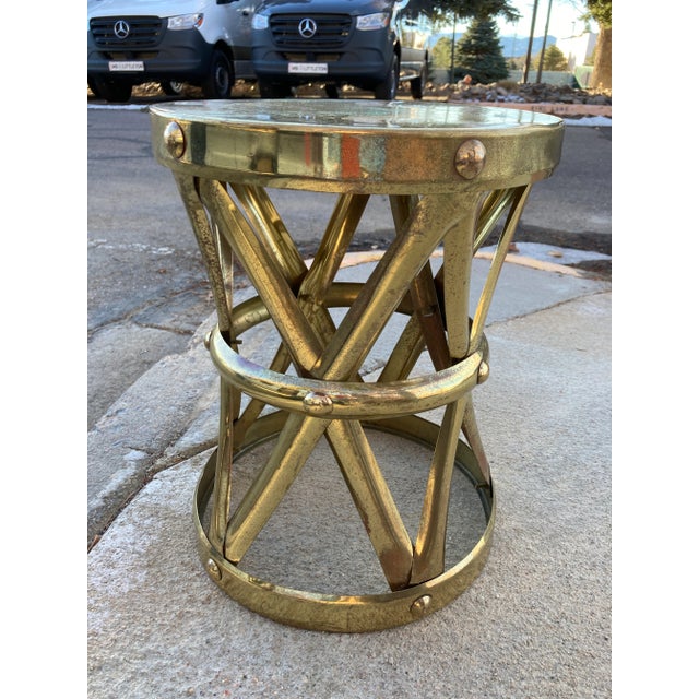 Mid 20th Century Brass X-Stool From Sarreid Ltd. Made in Hong Kong For Sale - Image 5 of 13