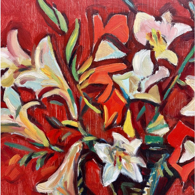 Paper Louis Ferrand, Still Life with Vase of Flowers, 1961, Oil Painting on Cardboard, Framed For Sale - Image 7 of 9