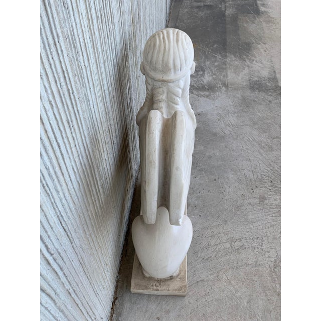 Off-white 19th Century Greco Roman Sphinx in Terracotta For Sale - Image 8 of 13