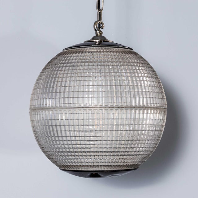 Vintage Holophane Parisian Glass Globe Lamp, 1960s For Sale - Image 13 of 18