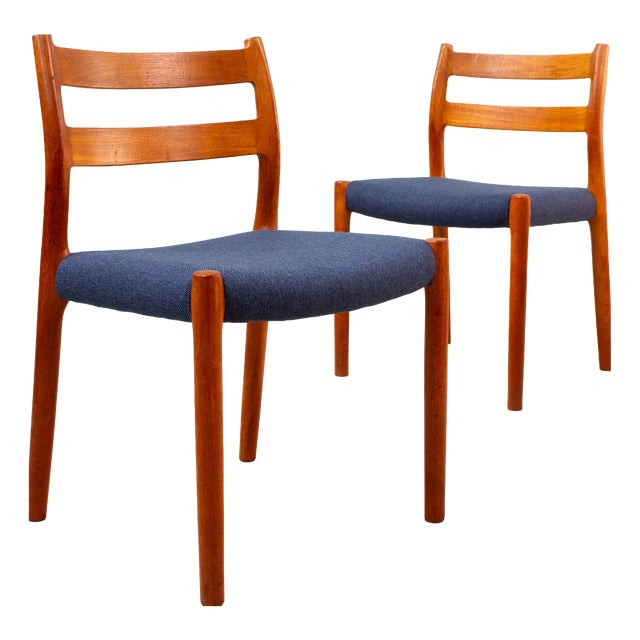 Danish Model No. 84 Chairs in Teak by Niels Otto Möller, 1960s, Set of 2 For Sale