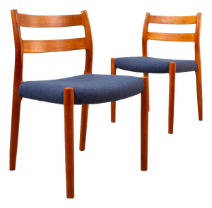 Danish Model No. 84 Chairs in Teak by Niels Otto Möller, 1960s, Set of 2