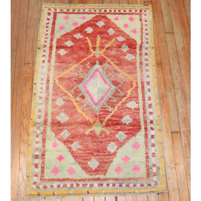 Mid 20th Century Mid 20th Century Turkish Tulu Scatter Size Rug - 2'6" x 4'1" For Sale - Image 5 of 18