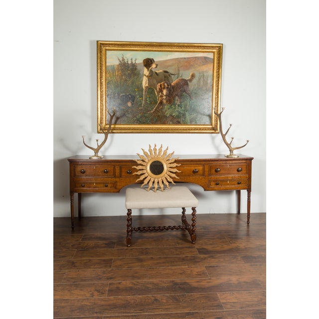 Mid 20th Century French Giltwood Sunburst Mirror with Wavy Sunrays from the Mid-20th Century For Sale - Image 5 of 11