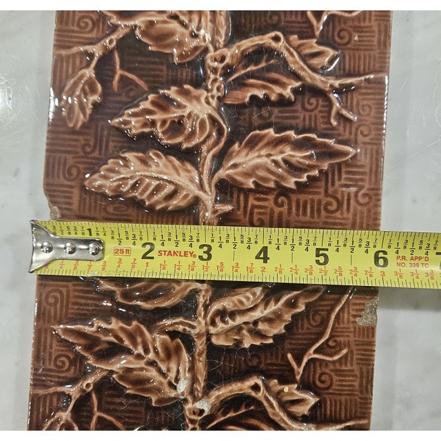 2 Hamilton Tile Co. "Vine and Leaf" Tiles For Sale - Image 10 of 11