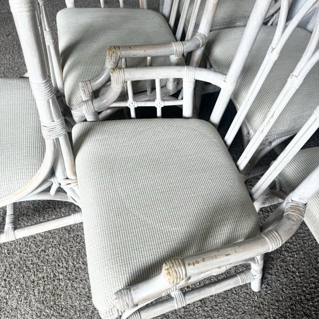 Boho Chic Henry Link Rattan Dining Chairs by Lexington - Set of 6 For Sale - Image 10 of 11