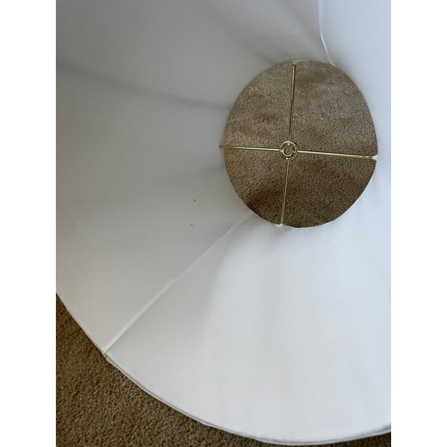 Pair of Large Late 20th Century Ivory Shantung Silk Lampshades For Sale - Image 10 of 12