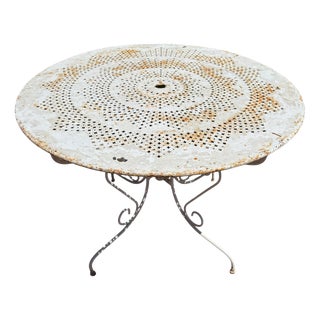 Sheet Metal Garden Table, 1950s For Sale