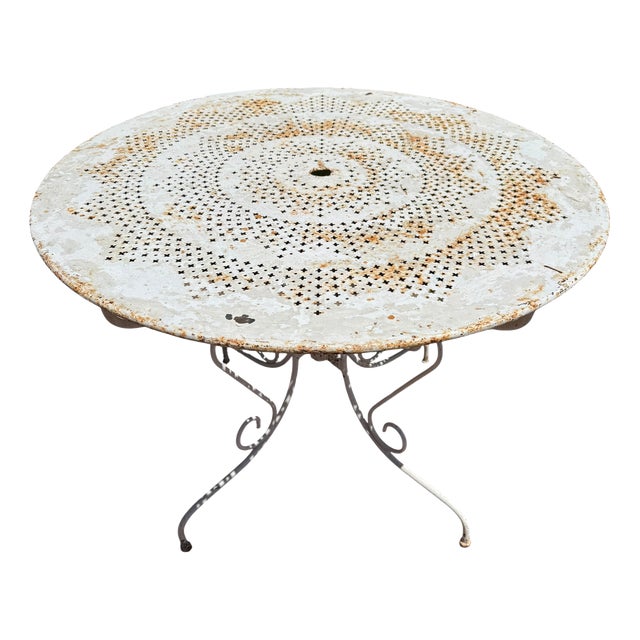 Sheet Metal Garden Table, 1950s For Sale