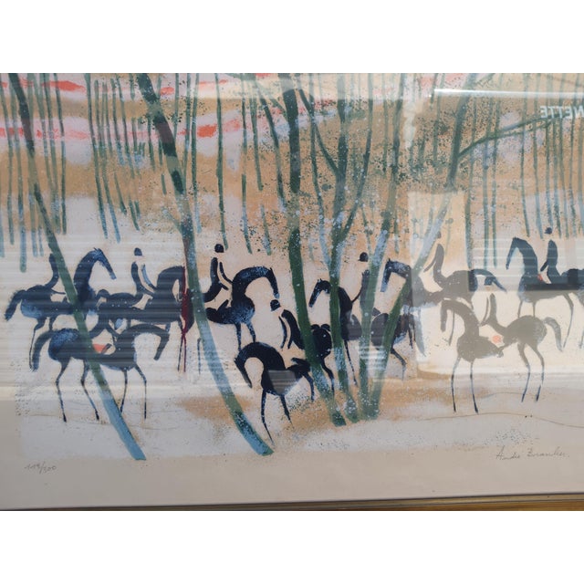 1970s André Brasilier, Walk in the Snow, 1970s, Lithograph For Sale - Image 5 of 8