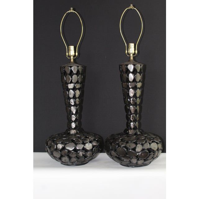Black Mid 20th Century Richard Barr Style Brutalist Large Scale Lamps - a Pair For Sale - Image 8 of 12