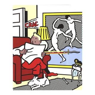 1995 Roy Lichtenstein 'Tintin Reading' Pop Art Gray,White,Multicolor Belgium Offset Lithograph For Sale