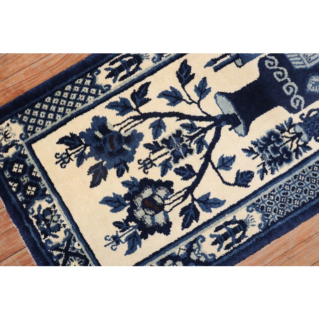 Navy Blue Early 20th Century Chinese Peking Rug For Sale - Image 8 of 18