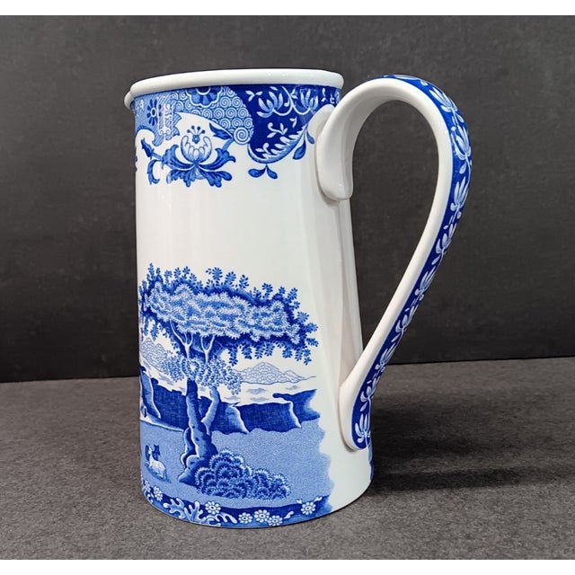 Mid-Century Modern Vintage MCM Spode Blue Italian Pitcher For Sale - Image 3 of 6