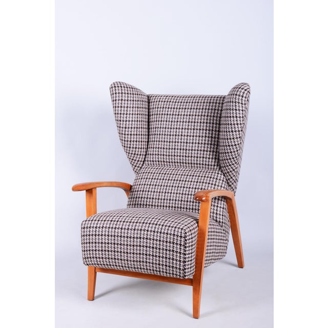 Art Deco Wingchair in Beech, Czech, 1940s For Sale - Image 12 of 12