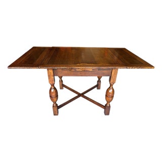 1930s Solid Oak Draw Leaf Table - Chairs Not Included. For Sale