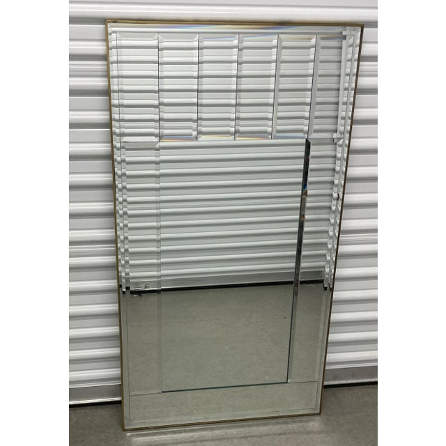 1960s La Barge Polished Brass Frame Glass Beveled Mirror For Sale - Image 11 of 11