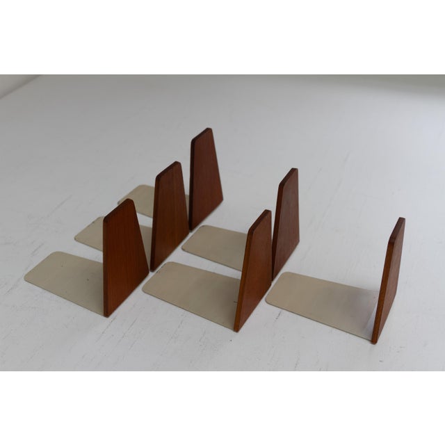 Feldballes Møbelfabrik Mid-Century Teak Bookends by Kai Kristiansen for FM, 1960s, Set of 6 For Sale - Image 4 of 18