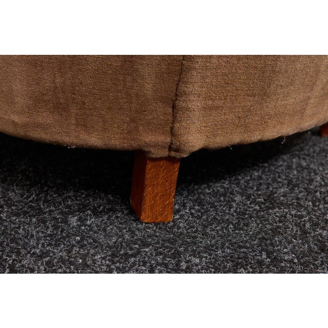 Vintage Danish Model 1518 Lounge Chair in Sand Beige Mohair Velvet from Fritz Hansen, 1940s For Sale - Image 13 of 18