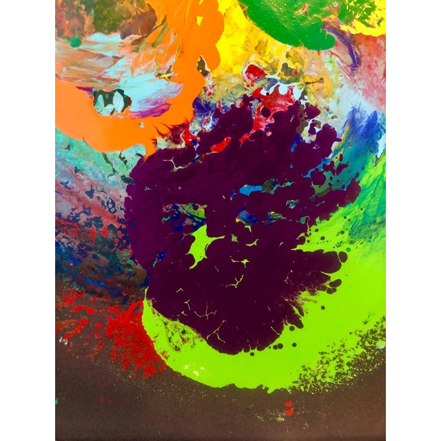 1980s Charles Clough Abstract Expressionist Oil Enamel Painting, 1989 For Sale - Image 5 of 10