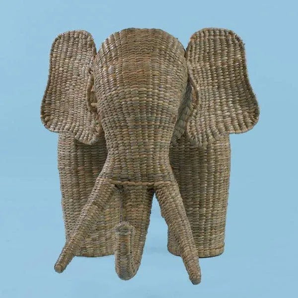 Elephant Bench by Mario Lopez Torres There are minor imperfections to the hand-made woven rattan. Signed Mario Lopez...