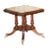 English Flamed Hardwood Side Table with Brass Castors For Sale
