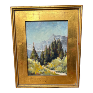 Vintage Signed Mountainscape Acrylic Painting