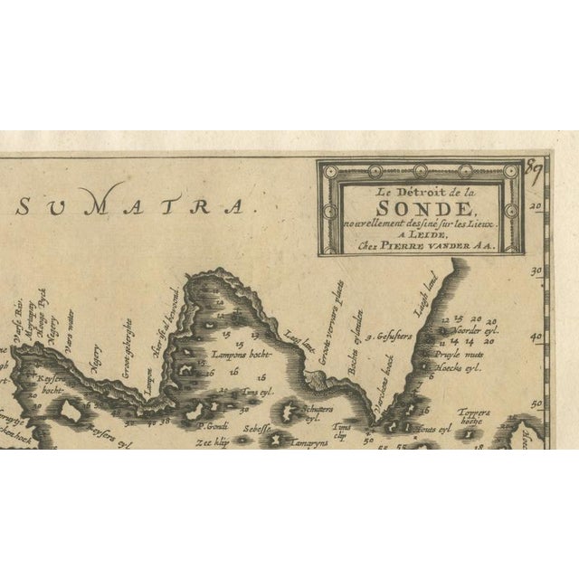 Sunda Strait Sea Chart, Sumatra and Java, Dutch Engraving c.1700 For Sale - Image 3 of 9